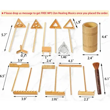 Tranquil 15PCS Zen Garden Tools Set for Mindfulness