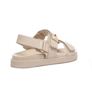 Rihero Women's Comfortable Slip-On Leather Sandals