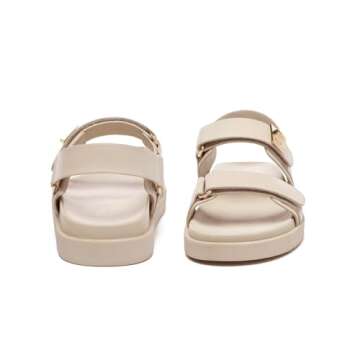 Rihero Women's Comfortable Slip-On Leather Sandals