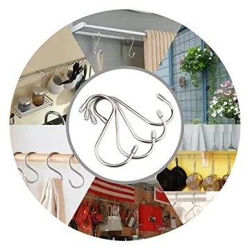 Evob 20 Pack 3.4" S Shaped Hooks Stainless Steel Metal Hangers Hanging Hooks for Kitchen, Work Shop, Bathroom, Garden