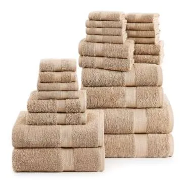 LANE LINEN Bathroom Towels Set of 24-100% Cotton Bath Towel Sets, Absorbent Shower Towels, 2 Bath Sh...