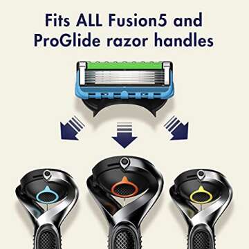 Gillette Fusion ProGlide Razors, Men 1 Gillette Razor, 4 Razor Blade Refills, Shields Against Skin Irritation