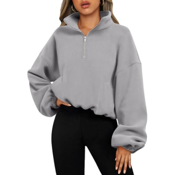 AUTOMET Women's Cozy Half Zip Pullover Sweatshirt