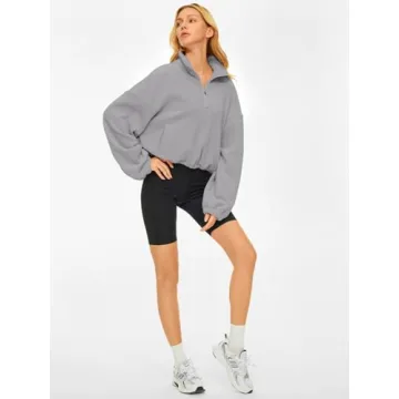 AUTOMET Women's Cozy Half Zip Pullover Sweatshirt