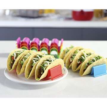 Colorful Taco Holder Stand - 6 Pack for Easy Serving