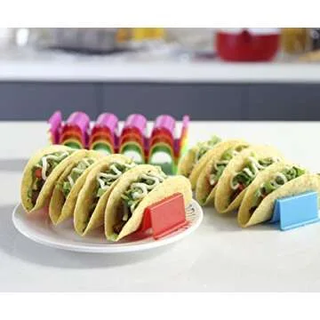Colorful Taco Holder Stand - 6 Pack for Easy Serving