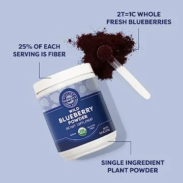 Vimergy Wild Blueberry Powder – Protects Brain Health* - Supports Cardiovascular Function* – Organic, Vegan & Gluten-Free – Regular Size 250g