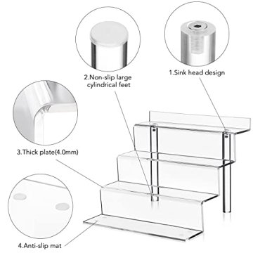 Elegant YIDITTHOPE 4 Tier Acrylic Display Organizer