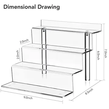 Elegant YIDITTHOPE 4 Tier Acrylic Display Organizer
