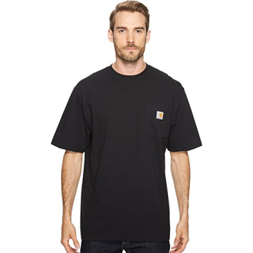 Carhartt Men's Heavyweight Pocket T-Shirt - Black, Loose Fit