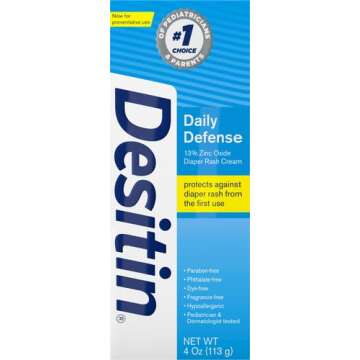 Desitin Daily Defense Baby Diaper Rash Cream with Zinc Oxide to Treat, Relieve & Prevent diaper rash...
