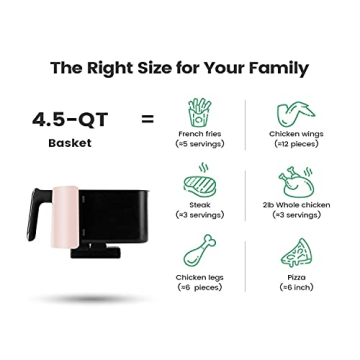 KOOC Large Air Fryer - 4.5 Quart Electric Oven Cooker