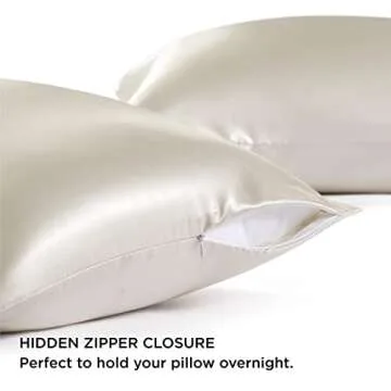 Bedsure Satin Pillowcase for Hair and Skin - Coral Zipper Pillow Cases Queen Size Set of 2, Similar to Silk Pillow Cases, Silky &Super Soft, Gifts for Women Men, 20x30 Inches