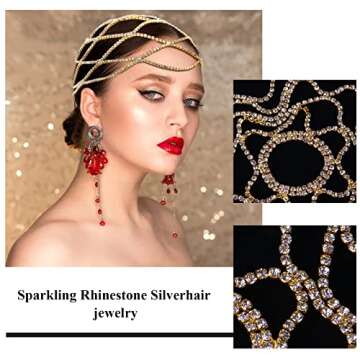 Vijiv 1920s Flapper Headpiece for Women Roaring 20s Great Gatsby Accessories Crystal Rhinestone Head...