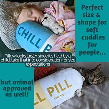 MRJ Products Chill Pill Pillow - Preppy Cute Trendy Room Decor Aesthetic Throw Pillows Dorm, Teenager, Y2K, Teacher, Doctor, Nurse, Lawyer Student, Best Friend, Sister Birthday Gift for her