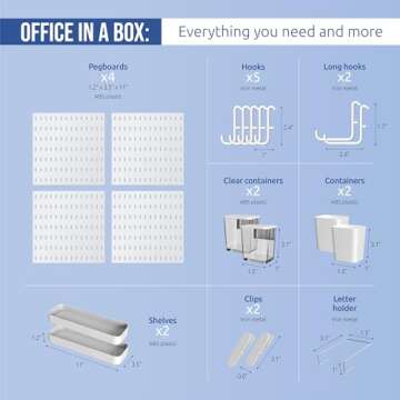 BeyondNovelties Pegboard Combination Kit, 4 Pegboards and 16 Accessories Modular Hanging for Wall Or...