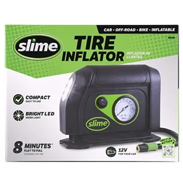 Portable Tire Inflator with Dial Gauge and LED Light