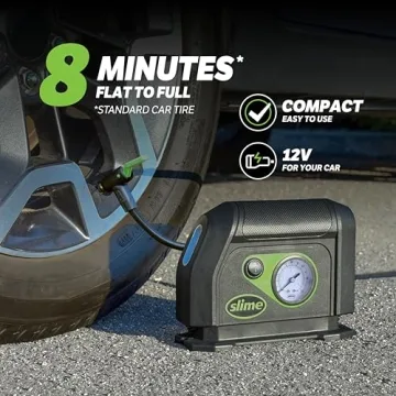 Portable Tire Inflator with Dial Gauge and LED Light