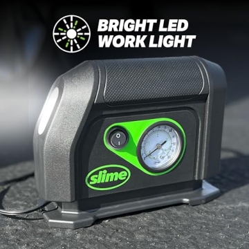 Portable Tire Inflator with Dial Gauge and LED Light