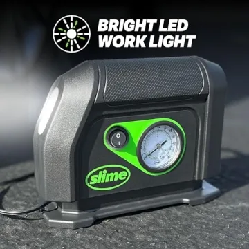 Portable Tire Inflator with Dial Gauge and LED Light