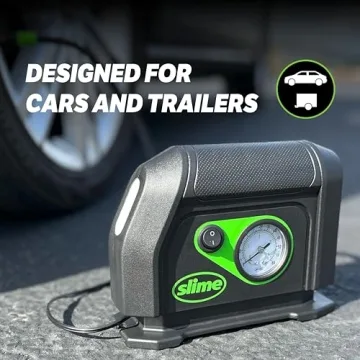 Portable Tire Inflator with Dial Gauge and LED Light