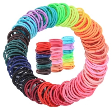 200PCS Elastic Hair Ties, No Crease Hair Small Ponytail Holders for Kids Girls Baby Toddler, Multico...