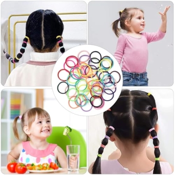 200PCS No Crease Elastic Hair Ties for Kids Girls Toddler