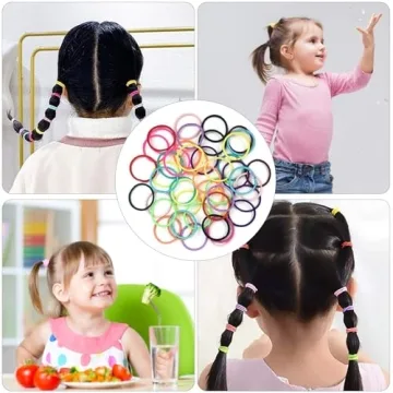 200PCS No Crease Elastic Hair Ties for Kids Girls Toddler