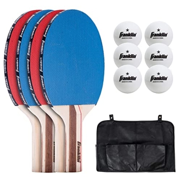 Franklin Sports 4 Player Table Tennis Paddle Set - 4 Paddles & 6 Balls