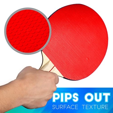 4 Player Table Tennis Set with Paddles and Balls