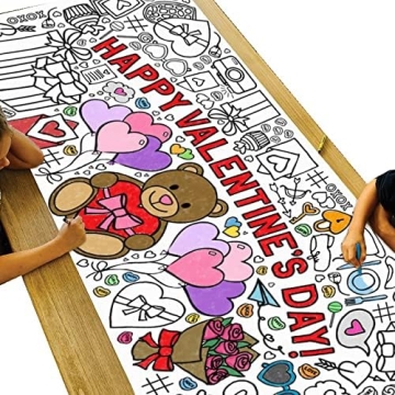 Tiny Expressions Giant Valentine Coloring Poster 30" x 72"