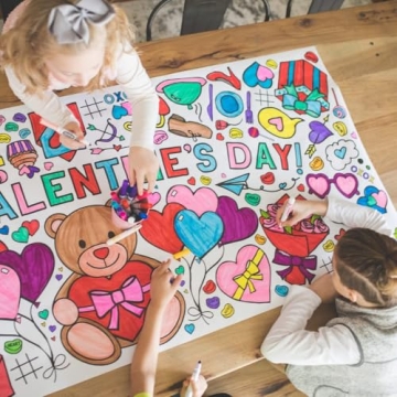 Tiny Expressions Giant Valentine Coloring Poster 30" x 72"