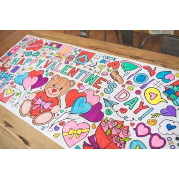 Tiny Expressions Giant Valentine Coloring Poster 30" x 72"