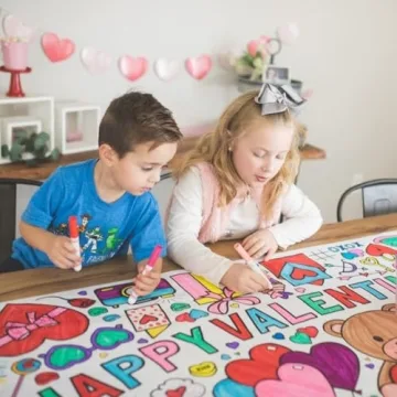 Tiny Expressions Giant Valentine Coloring Poster 30" x 72"