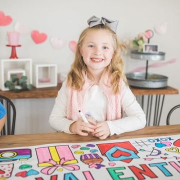 Tiny Expressions Giant Valentine Coloring Poster 30" x 72"