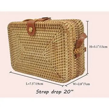 Chic Wicker Rattan Crossbody Purse for Women