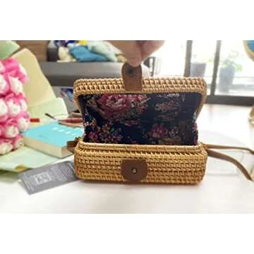 Chic Wicker Rattan Crossbody Purse for Women