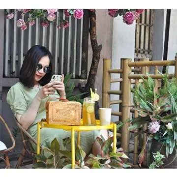 Chic Wicker Rattan Crossbody Purse for Women