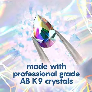 glitzzy 240 nail gems and 5760 AB crystal rhinestones for nail decorations, nail accessories set