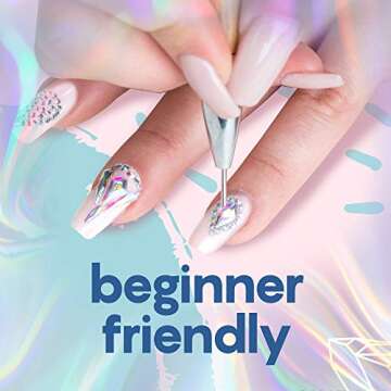 glitzzy 240 nail gems and 5760 AB crystal rhinestones for nail decorations, nail accessories set