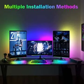 ABCidy Under Monitor Light Bar, RGB Screenbar Light Desk Lamp Computer, Dimmable LED with Dynamic Rainbow Effect, Gaming USB Powered, Remote Control Color Changing, Adjustable Brightness and Speed