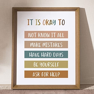 Boho Classroom Wall Art - It’s Okay To Be Yourself