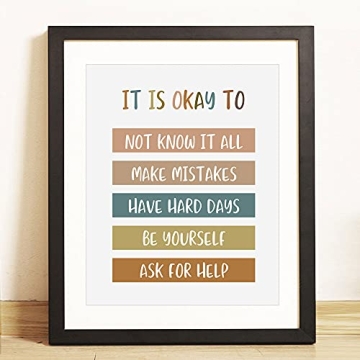 Boho Classroom Wall Art - It’s Okay To Be Yourself