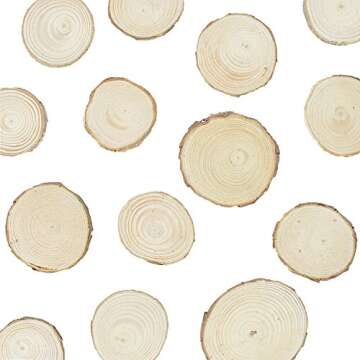 Super Z Outlet Mini Assorted Size Natural Color Tree Bark Wood Slices Round Log Discs for Arts & Crafts, Home Hanging Decorations, Event Ornaments (5-8cm, 20pcs)