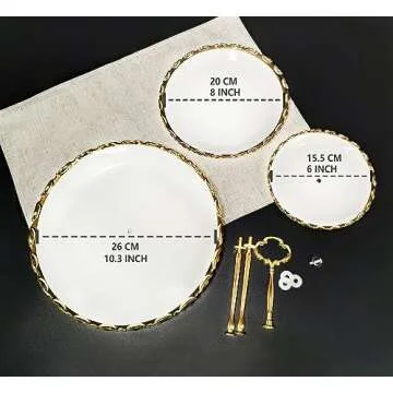 YA JU Elegant 3-Tier Ceramic Cupcake Stand Display