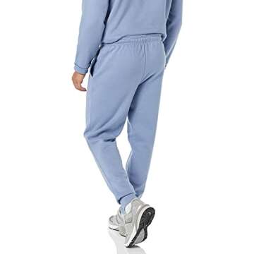 Amazon Essentials Men's Joggers Sweatpants, Fleece, Light Denim Blue, Large, Comfortable Fit