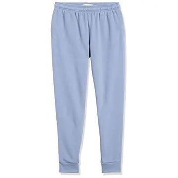 Amazon Essentials Men's Joggers Sweatpants, Fleece, Light Denim Blue, Large, Comfortable Fit