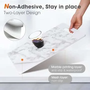 ALIUNI Drawer and Shelf Liner, Non-Slip Kitchen Cabinet Liners Non-Adhesive Thick Strong Grip Waterp...