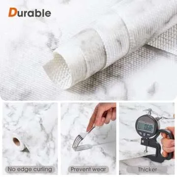 ALIUNI Non-Slip Shelf Liner With Marble Design