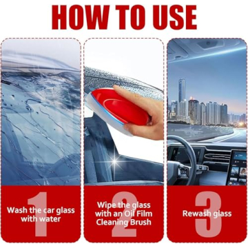 QUANROL Automotive Oil Film Cleaning Brush for Clear Windows